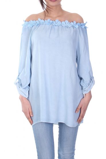 TUNIC SHOULDERS DENUDEES 7030 BLUE