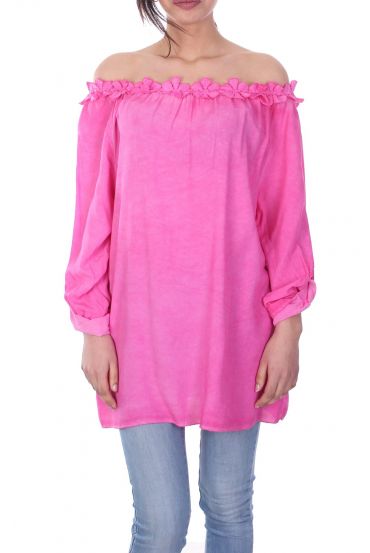 TUNIC SHOULDERS DENUDEES 7030 FUSHIA