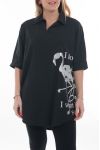 LARGE SIZE TUNIC SCRIPTURES 7000 BLACK