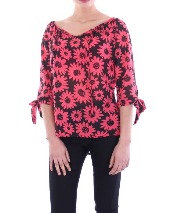 TOP IMPRIME FLEURS 7038 CORAIL