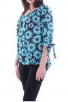 BOVEN PRINT BLOEMEN 7038 BLAUW