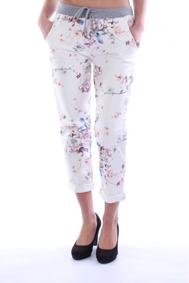 DI PANTALONI CON STAMPE A FIORI 7013