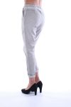 PANTALON EFFET DELAVE FLEURS 7032 GRIS