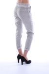 PANTALON EFFET DELAVE FLEURS 7032 GRIS