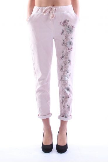 BROEK EFFECT DELAVE BLOEMEN 7032 ROSE