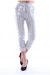 PANTALONI EFFETTO METALISE 7037 GRIGIO