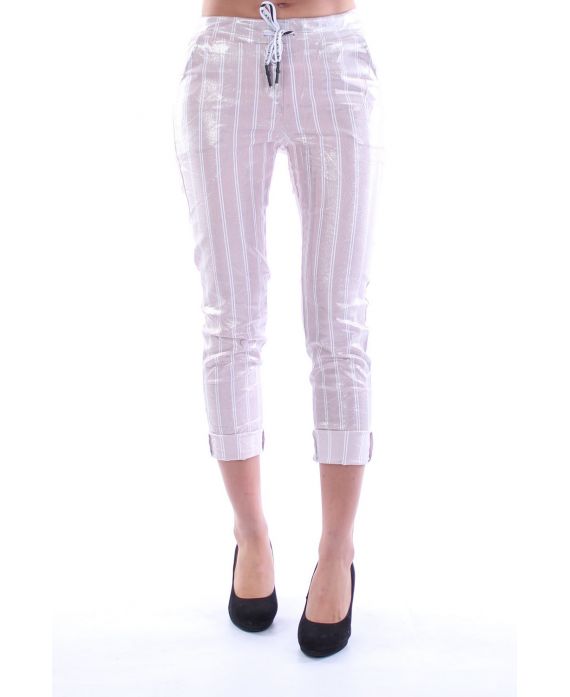 BROEK EFFECT METALISE 7037 ROZE