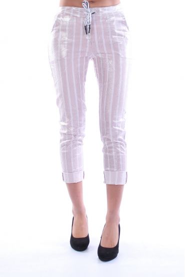 BROEK EFFECT METALISE 7037 ROZE