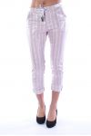 PANTALON EFFET METALISE 7037 ROSE