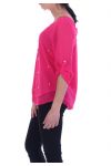 TOP CREMALLERAS PERLAS DE VUELTA CRUZA 7043 FUSHIA