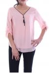 TOP RITSEN PARELS TERUG KRUISEN 7043 ROZE