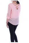 TOP ZIP PERLE INDIETRO ATTRAVERSA 7043 ROSA