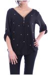 TOP ZIPS PEARLS BACK CROSSES 7043 BLACK