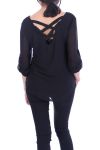 TOP ZIP PERLE INDIETRO ATTRAVERSA 7043 NERO