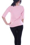 T-SHIRT CŒUR 7046 ROSE