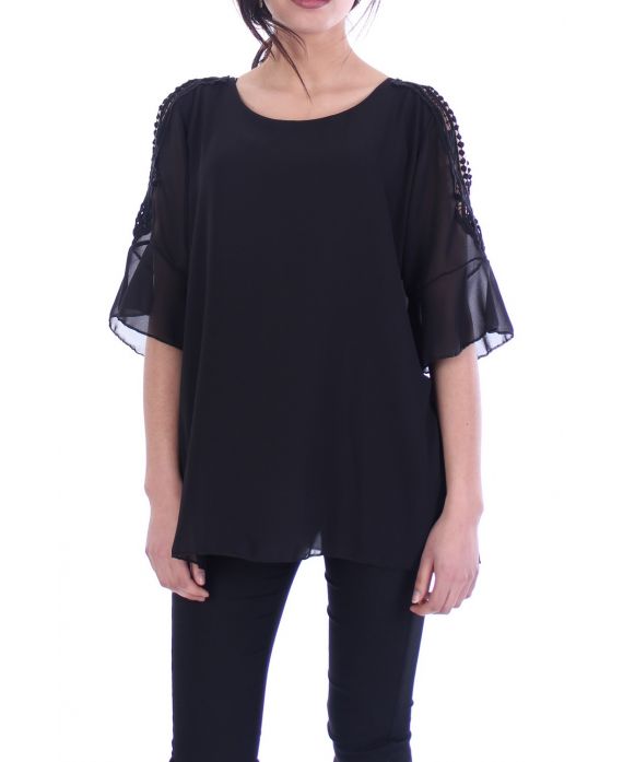 TUNIC SHOULDERS OPEN 7051 BLACK