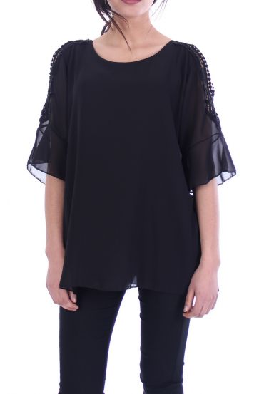 TUNIC SHOULDERS OPEN 7051 BLACK