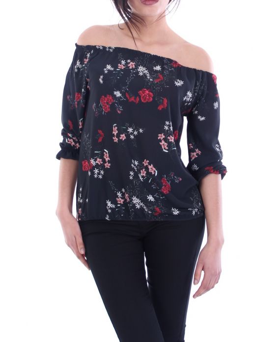 TOP DE ESCOTE ELASTIQUEE 8000 NEGRO