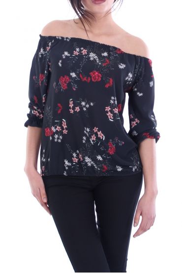 TOP DE ESCOTE ELASTIQUEE 8000 NEGRO