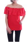 TOP PERLES 7049 ROUGE