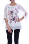 TUNIC CLOAK PRINTED 7052 WHITE