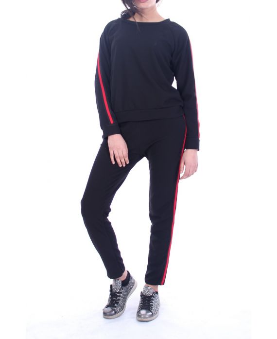 CONJUNTO DE SUDADERA + PANTALÓN NEGRO 7048