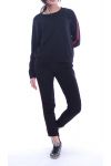 CONJUNTO DE SUDADERA + PANTALÓN NEGRO 7048