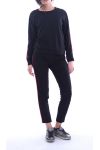 CONJUNTO DE SUDADERA + PANTALÓN NEGRO 7048