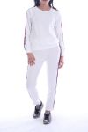 CONJUNTO DE SUDADERA + PANTALÓN 7048 BLANCO