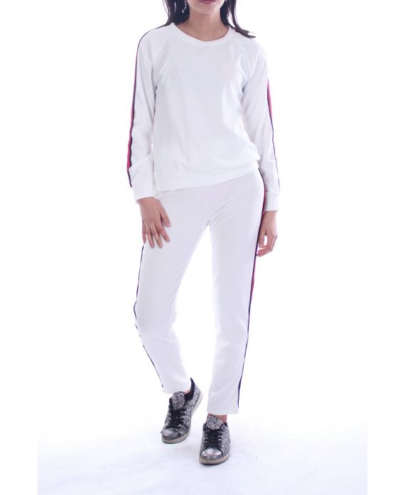 CONJUNTO DE SUDADERA + PANTALÓN 7048 BLANCO