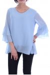 TUNIC SLEEVES BEADS 7053 AZURE