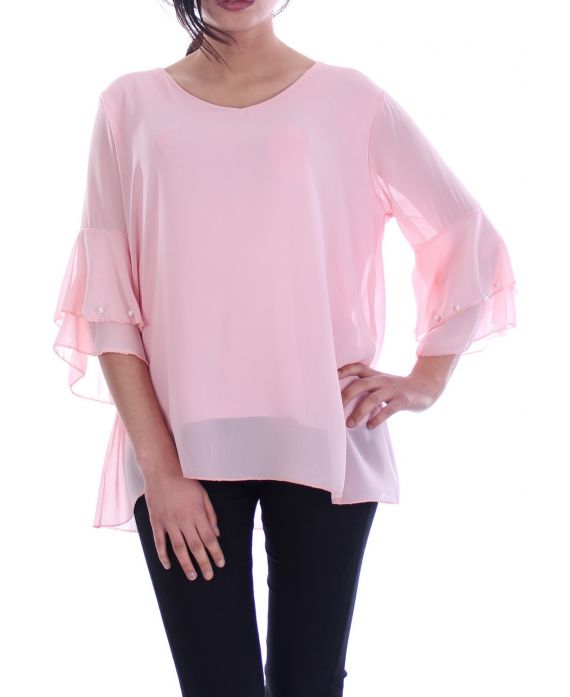 TUNIC SLEEVES BEADS 7053 PINK