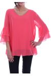 TUNIC SLEEVES BEADS 7053 CORAL