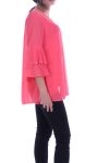 TUNIC SLEEVES BEADS 7053 CORAL