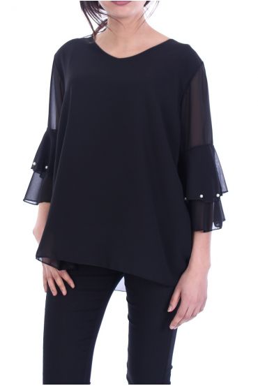 TUNIC SLEEVES BEADS 7053 BLACK