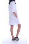 ROBE TUNIQUE CŒUR PERLES 7045 BLANC