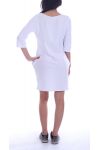 ROBE TUNIQUE CŒUR PERLES 7045 BLANC