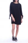 DRESS TUNUQUE SLEEVES BEADS 8001 BLACK