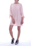 KLEID TUNUQUE ÄRMEL PERLEN 8001 ROSA