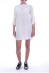 ROBE TUNUQUE MANCHES PERLES 8001 BLANC