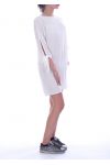 DRESS TUNUQUE SLEEVES BEADS 8001 WHITE