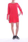 ROBE TUNUQUE MANCHES PERLES 8001 ROUGE