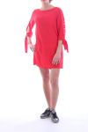 ROBE TUNUQUE MANCHES PERLES 8001 ROUGE