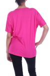 T-SHIRT CLOUTE PERLES 7055 FUSHIA