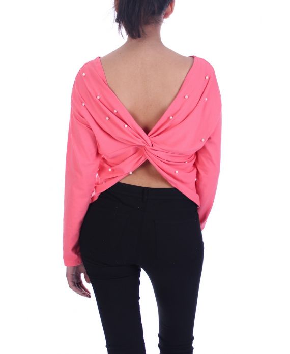 T-SHIRT NUDO DE PERLAS DE CORAL 7044