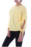 T-SHIRT MANCHES PERLES A NOUER 9000 JAUNE