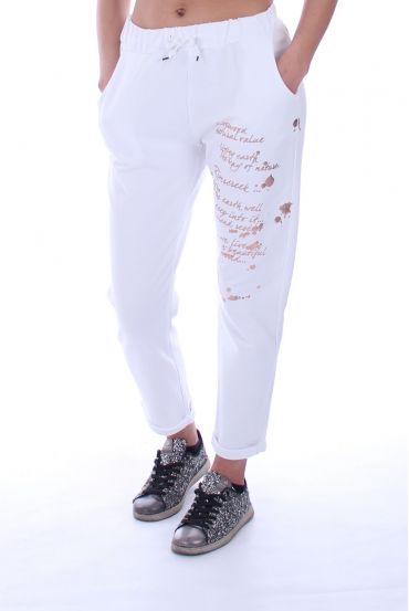 PANTALON ECRITURE 7004 BLANC