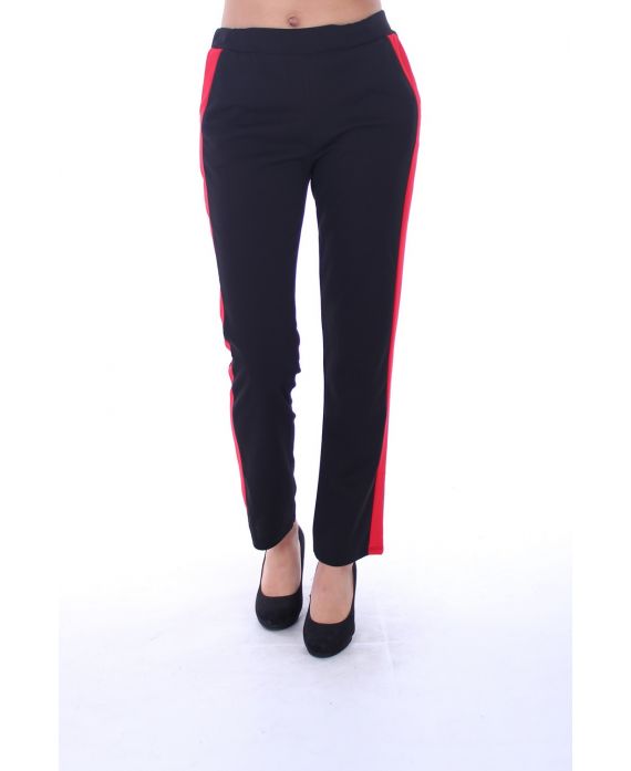 PANTALON A BANDES 6091 ROUGE