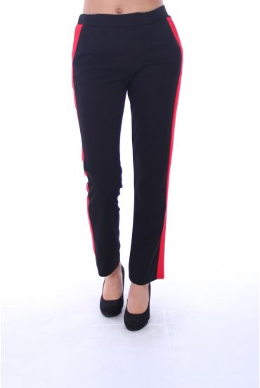 PANTALON A BANDES 6091 ROUGE