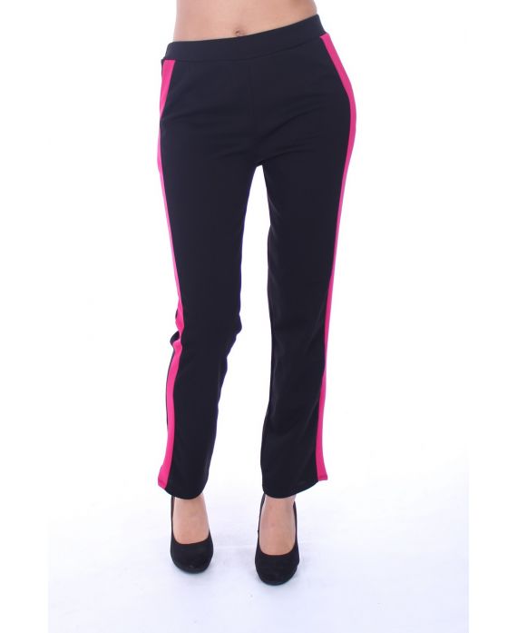 PANTALON A BANDES 6091 FUSHIA